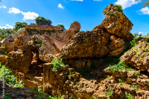 Nature and ruins of Tipasa, a colonia in Roman province Mauretania Caesariensis, nowadays Algeria. UNESCO World Heritage Site