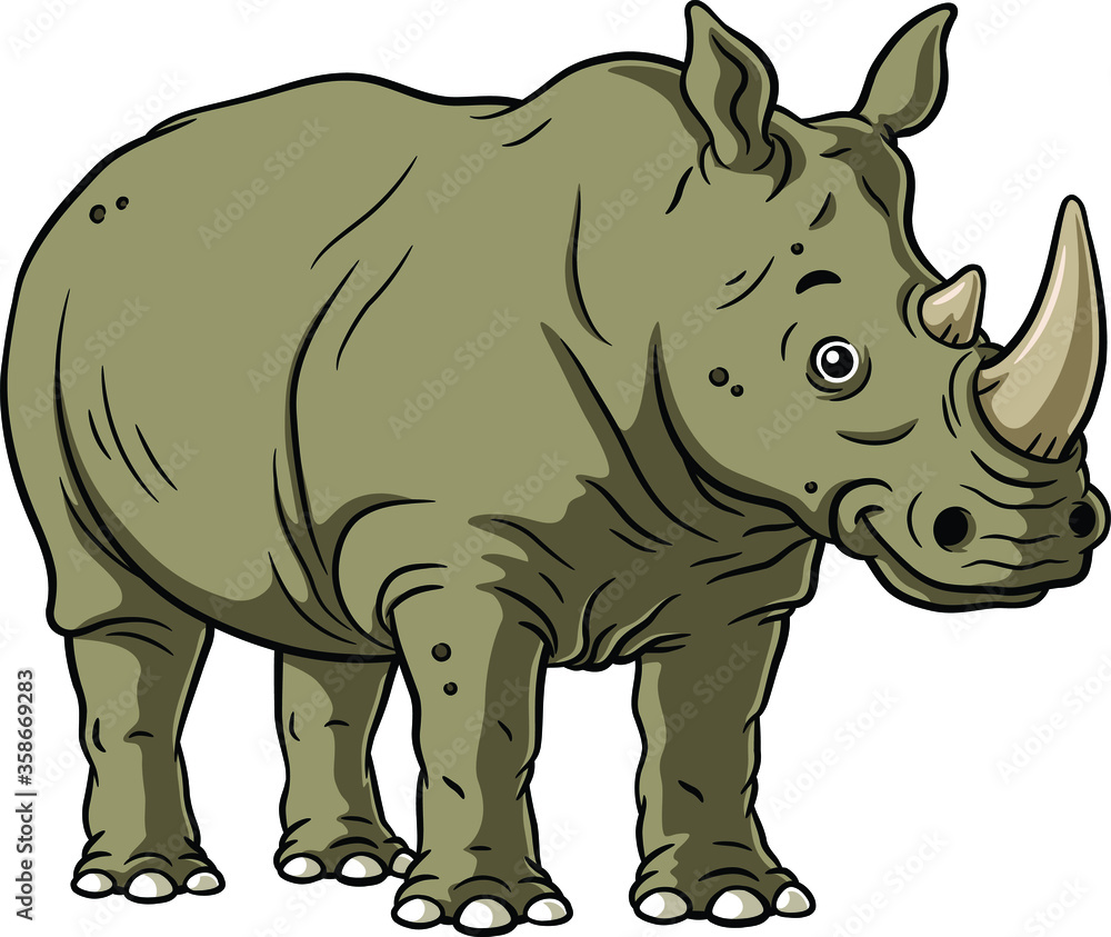 Obraz premium Vector Cartoon Rhino