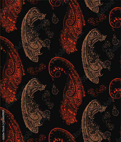 seamless paisley pattern, indian print.