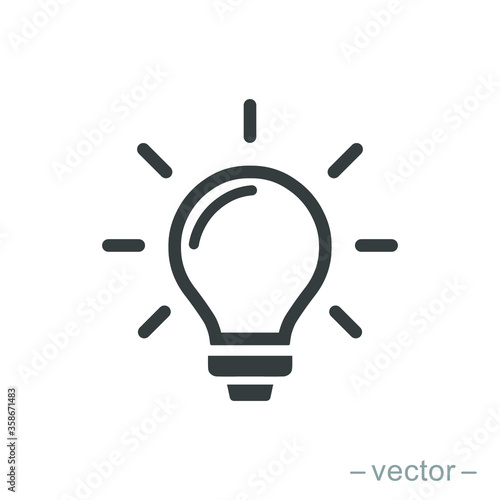 The light bulb icon vector, full of ideas and creative thinking, analytical thinking for processing. Outline symbol illustration. EPS 10