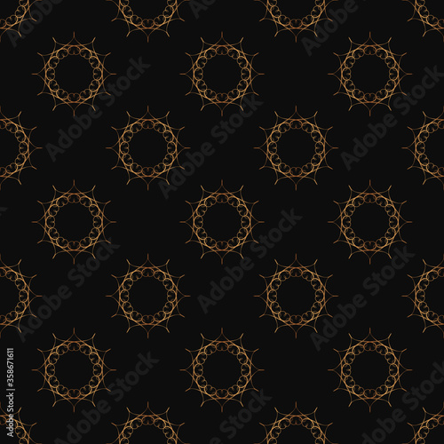 Black floral vector seamless in the editable background with silver and gold, Luxurious, Wallpaper, Luxury geometric pattern in printing, fashion design, wedding, Elegant, and invitation