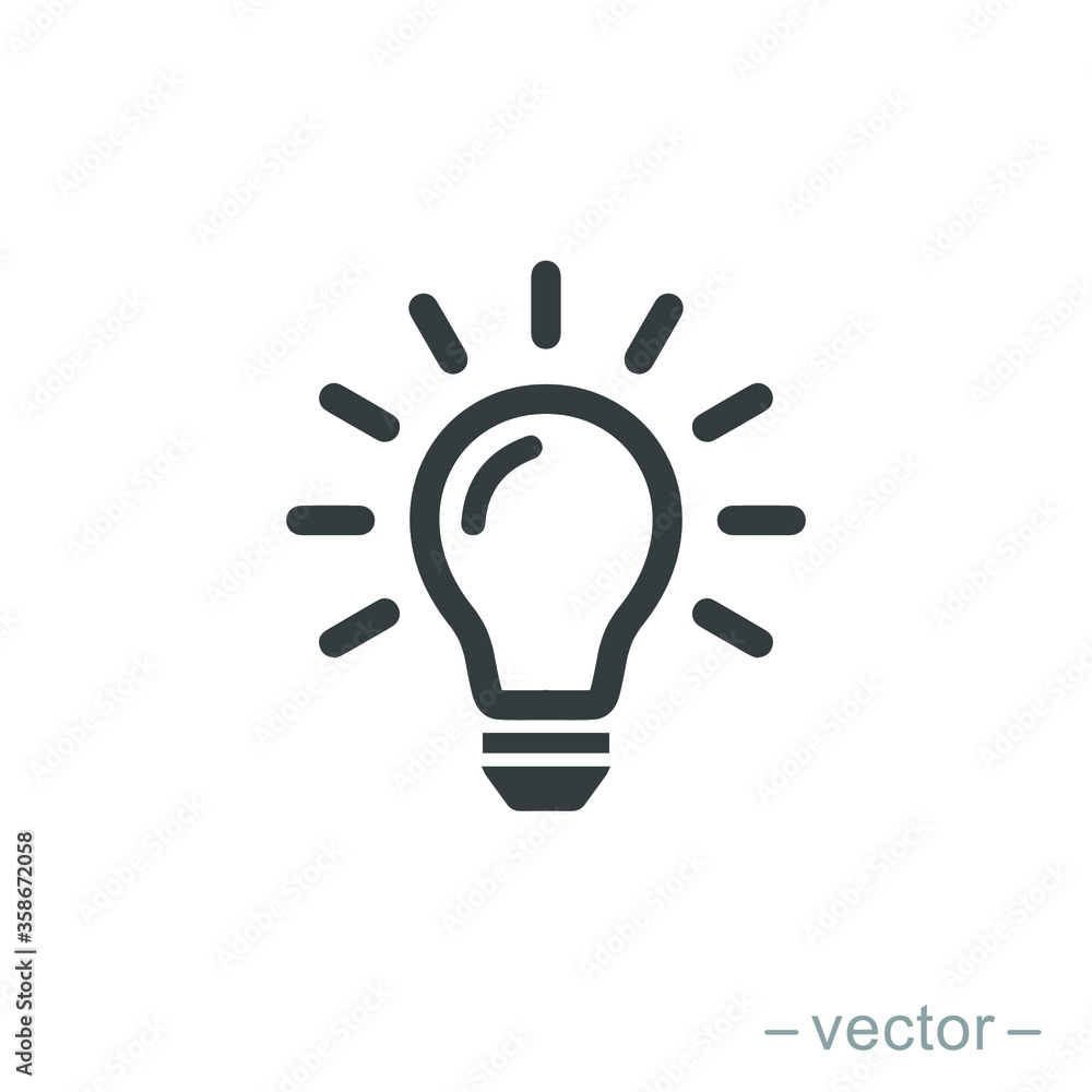 The light bulb icon vector, full of ideas and creative thinking, analytical thinking for processing. Outline symbol illustration. EPS 10 The light bulb icon vector, full of ideas and creative thinking, analytical thinking for processing. Outline symbol illustration. EPS 10
