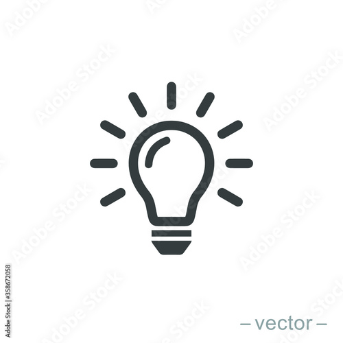 The light bulb icon vector, full of ideas and creative thinking, analytical thinking for processing. Outline symbol illustration. EPS 10