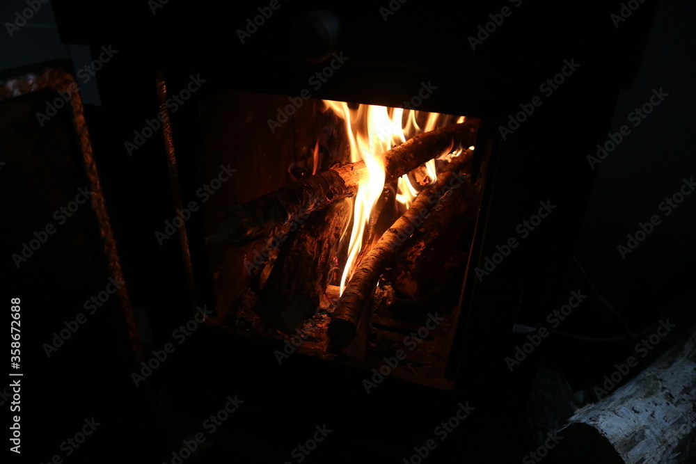 fire stove and fire inside roebuck hut fire stove and fire inside roebuck hut
