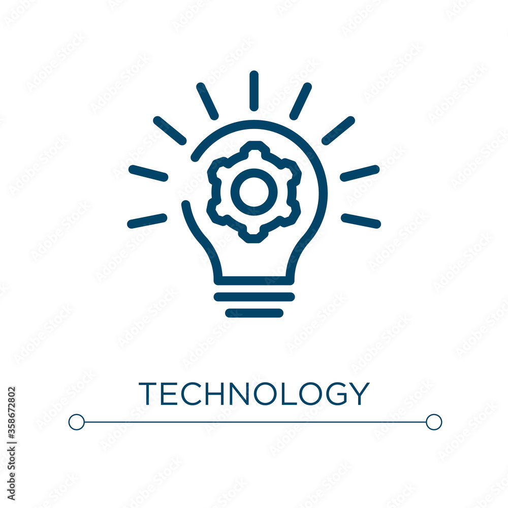 Technology icon. Linear vector illustration. Outline technology icon vector. Thin line symbol for use on web and mobile apps, logo, print media. Technology icon. Linear vector illustration. Outline technology icon vector. Thin line symbol for use on web and mobile apps, logo, print media.