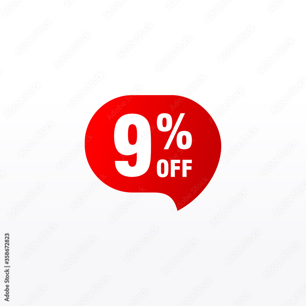 9 discount, Sales Vector badges for Labels, , Stickers, Banners, Tags, Web Stickers, New offer. Discount origami sign banner