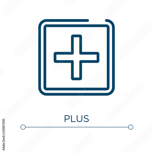 Plus icon. Linear vector illustration. Outline plus icon vector. Thin line symbol for use on web and mobile apps, logo, print media.