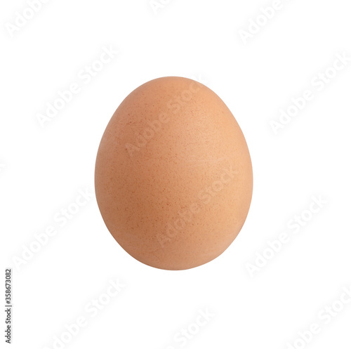 Raw chicken egg isolated on the white background