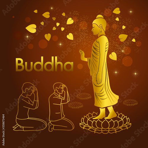 Buddha Stand on lotus vector