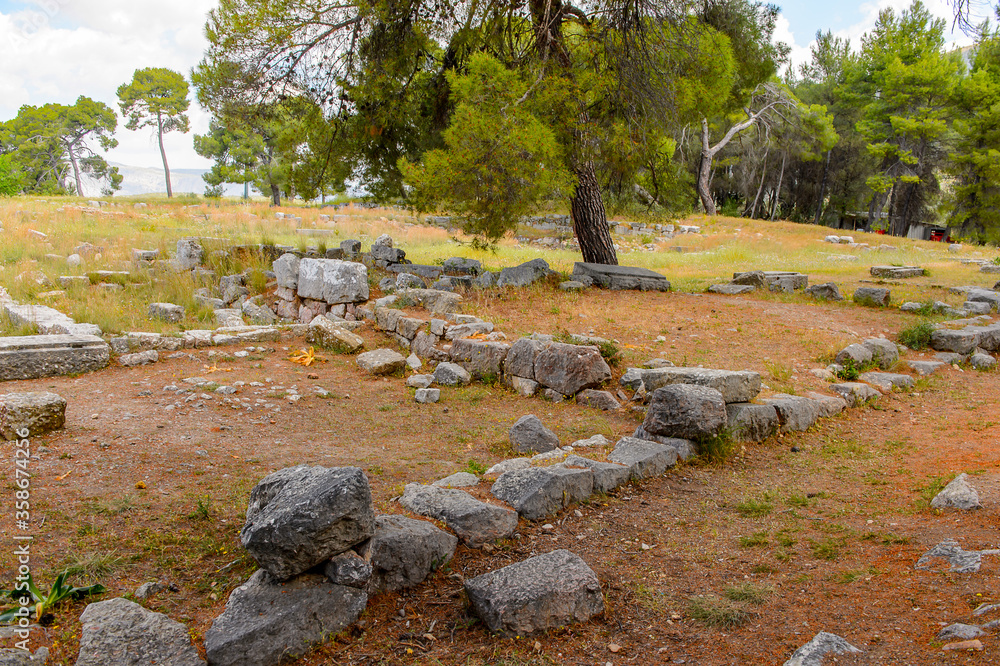 It's Ruins of Katagogion, Epidaurus, Peloponnese, Greece. UNESCO World Heritage
