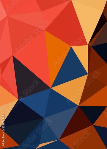 orange blue yellow colorful geometric shapes abstract background
