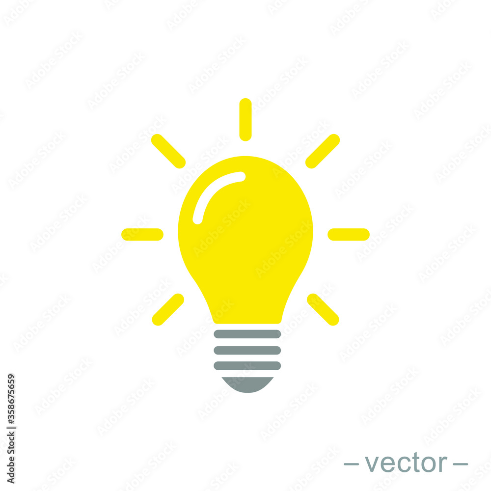 The light bulb icon vector, full of ideas and creative thinking, analytical thinking for processing. Full color illustration. EPS 10 The light bulb icon vector, full of ideas and creative thinking, analytical thinking for processing. Full color illustration. EPS 10