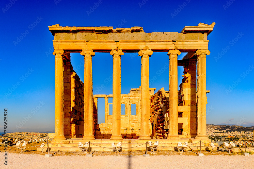 It's Erechtheion or Erechtheum, Acropolis of Athens. UNESCO World Hetiage site.