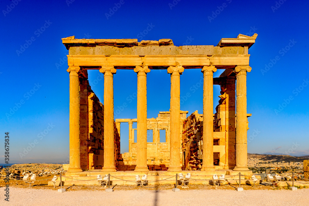It's Erechtheion or Erechtheum, Acropolis of Athens. UNESCO World Hetiage site.