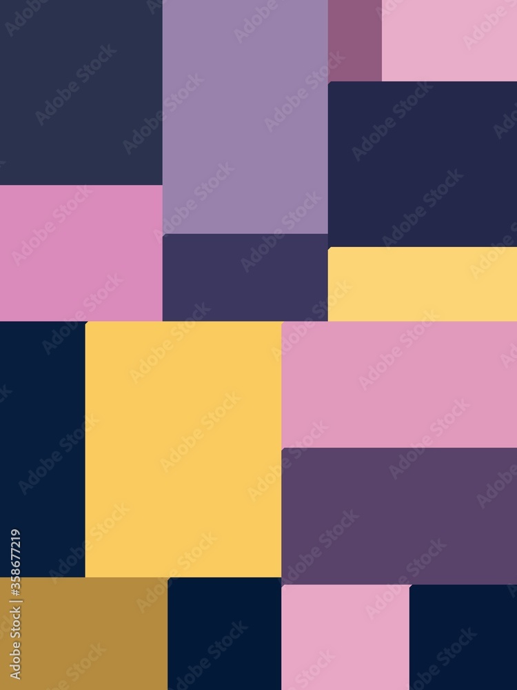 pink blue yellow geometric shapes abstract background