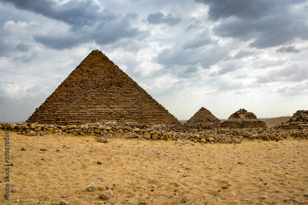 It's Ruins of the Great Pyramids at the Giza Necropolis, Giza Plateau, Egypt. UNESCO World Heritage It's Ruins of the Great Pyramids at the Giza Necropolis, Giza Plateau, Egypt. UNESCO World Heritage
