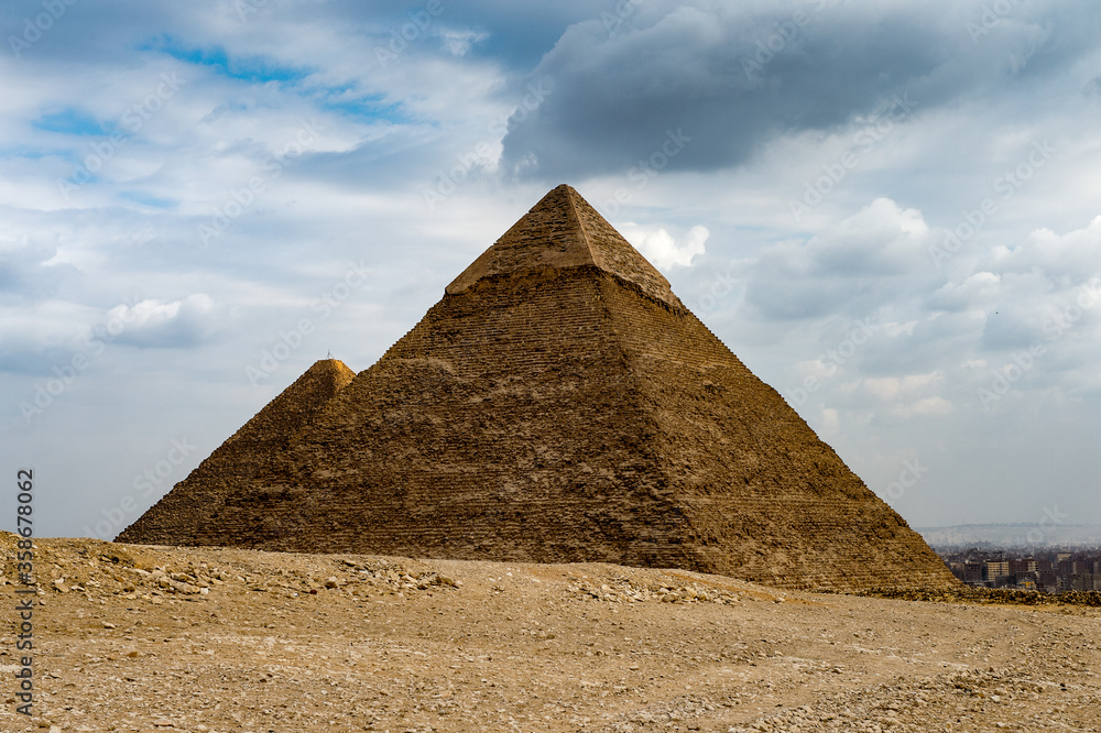 It's Ruins of the Great Pyramids at the Giza Necropolis, Giza Plateau, Egypt. UNESCO World Heritage It's Ruins of the Great Pyramids at the Giza Necropolis, Giza Plateau, Egypt. UNESCO World Heritage
