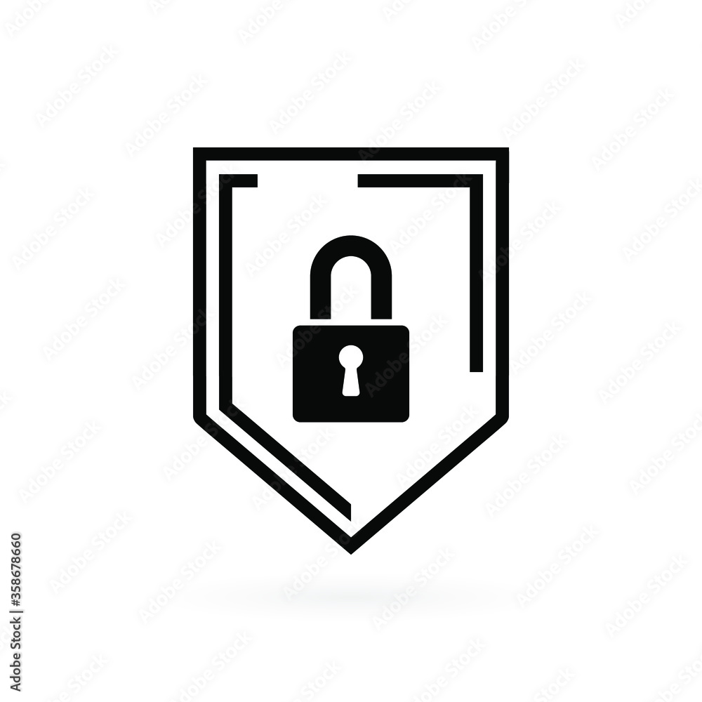 Security icon in flat style. Shield security symbol for your web site design, logo, app, UI Vector EPS 10. Security icon in flat style. Shield security symbol for your web site design, logo, app, UI Vector EPS 10.