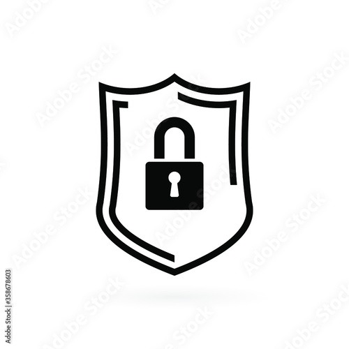 Security icon in flat style. Shield security symbol for your web site design, logo, app, UI Vector EPS 10.