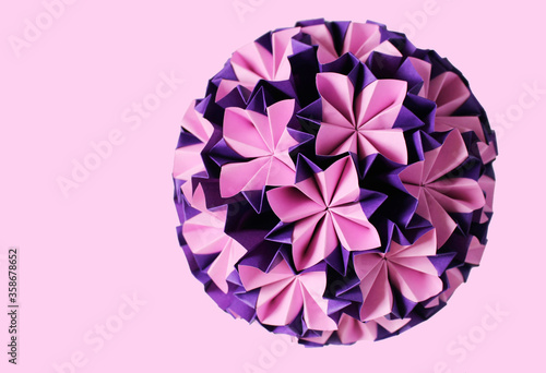 Japanese traditional Origami flower shape decoration