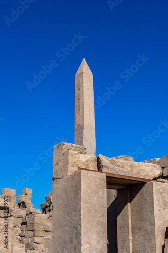 It's Obelisk and ruins of the Karnak temple, Luxor, Egypt (Ancient Thebes with its Necropolis).