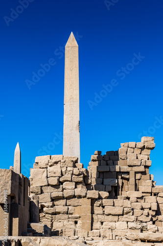 It's Reamins of the Karnak temple, Luxor, Egypt (Ancient Thebes with its Necropolis). UNESCO World Heritage site