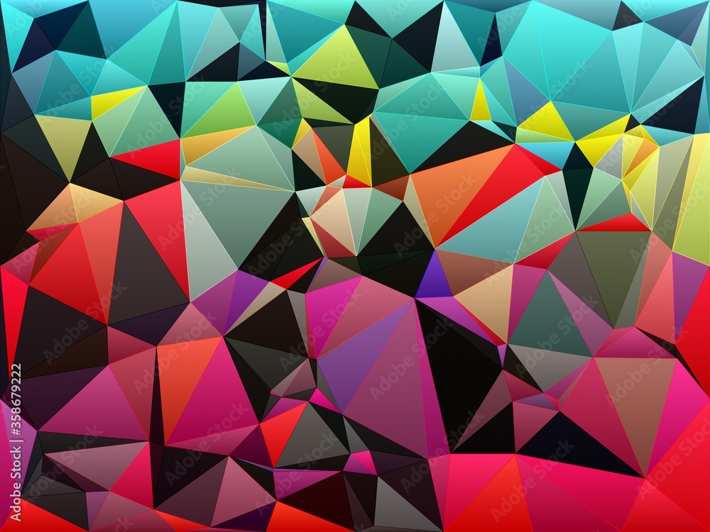 Fototapeta premium cyan blue red magenta geometric shapes abstract background