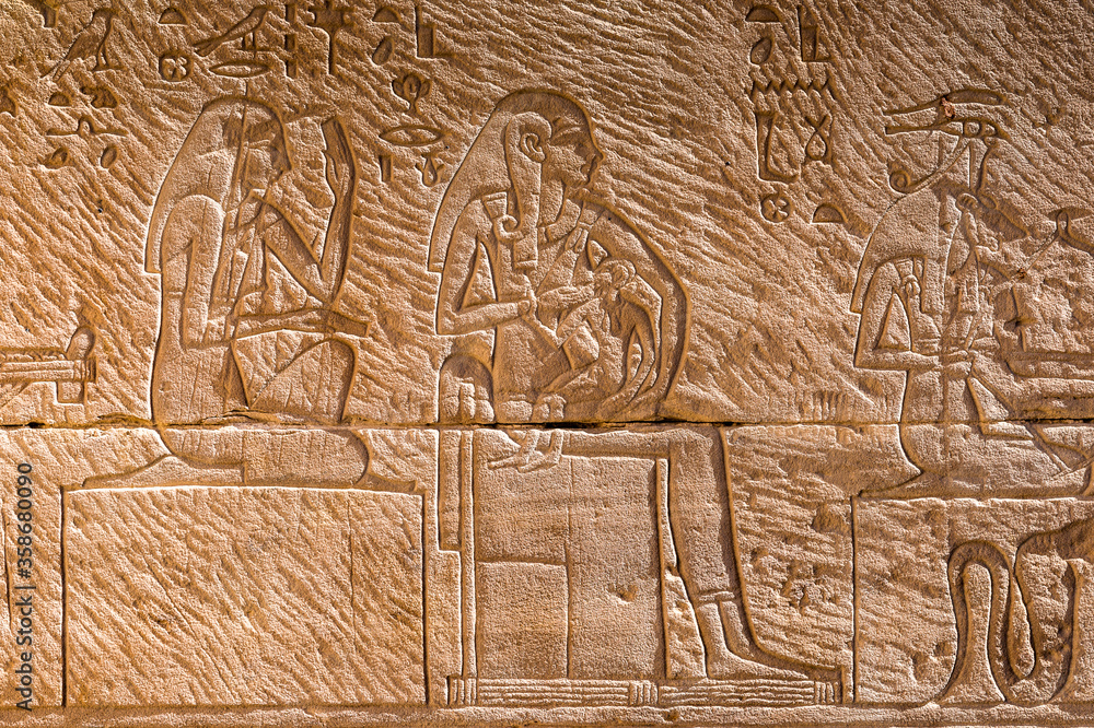 It's Hieroglyphs of the Temple of Hibis, the largest and most well preserved temple in the Kharga Oasis, Egypt