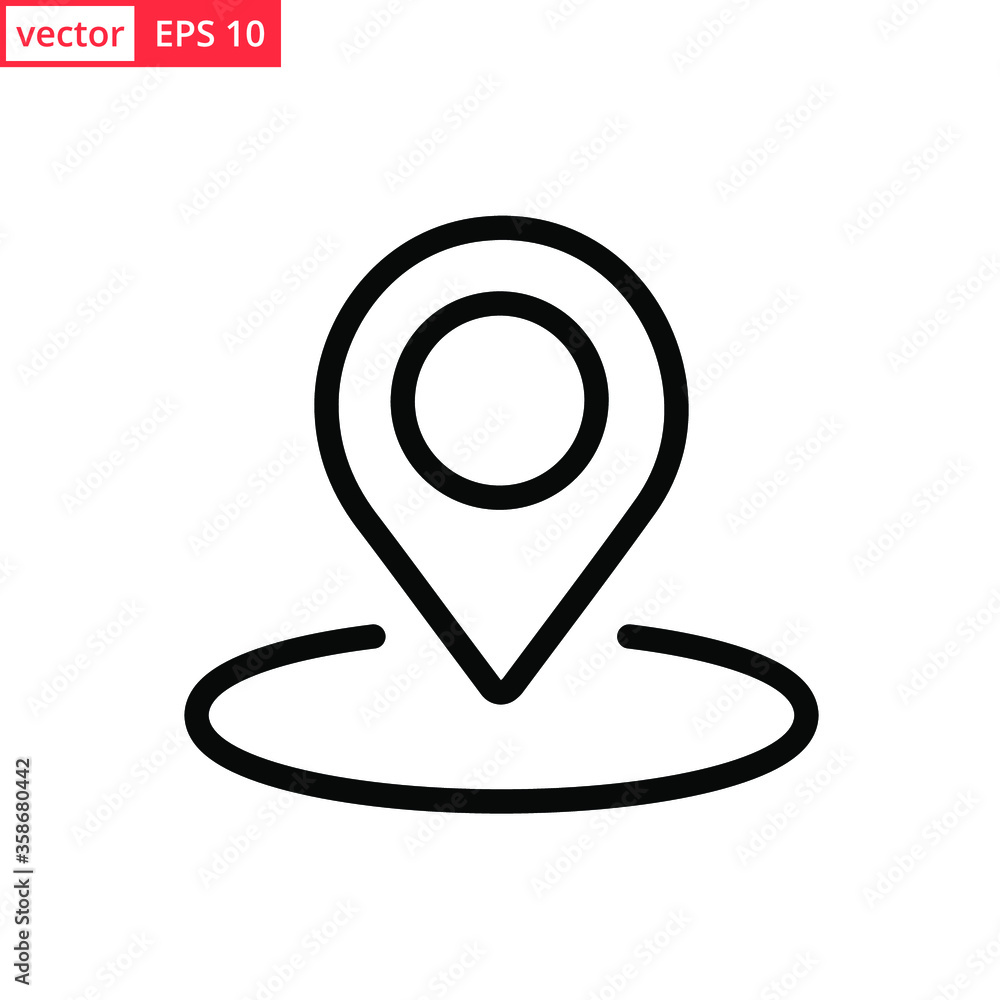 Pin location line art style vector. EPS 10 Pin location line art style vector. EPS 10