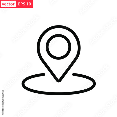 Free Download Pin location line art style vector. EPS 10 - GFXLoad