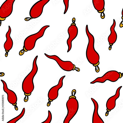 cornetti portafortuna neapolitan symbol vector seamless pattern