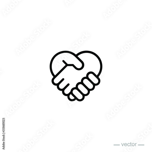 handshake love design icon logo vector