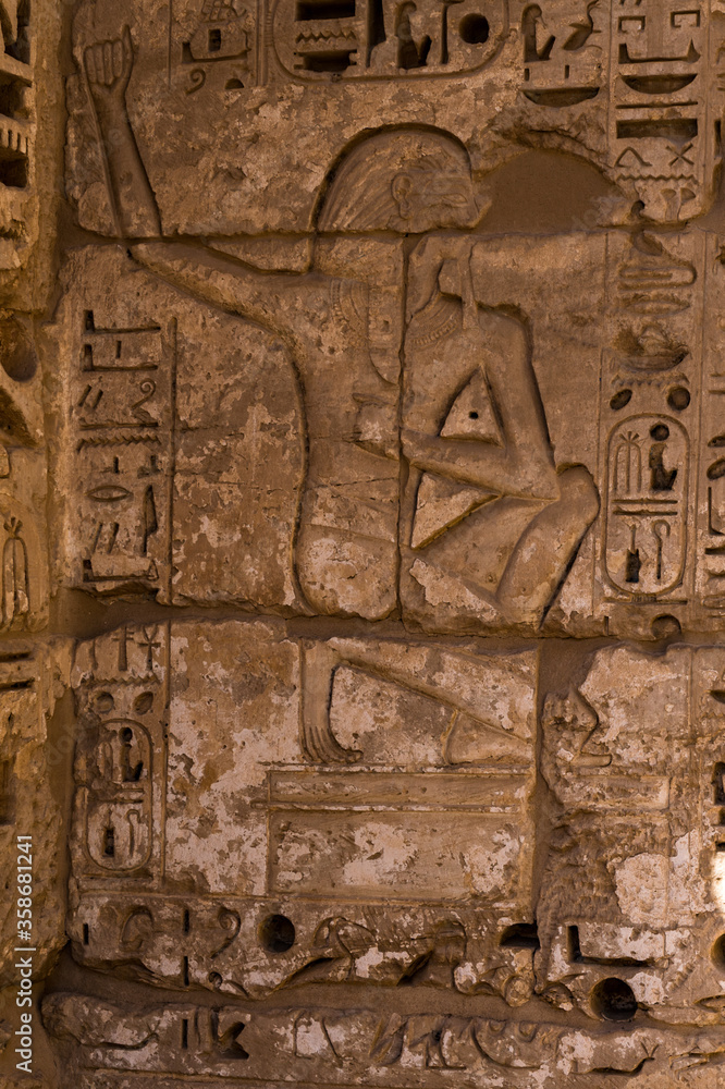 It's Inetrior part of the Medinet Habu (Mortuary Temple of Ramesses III), West Bank of Luxor in Egypt.