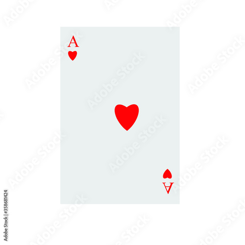 ace of hearts on white