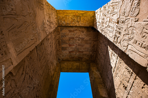 It's Medinet Habu (Mortuary Temple of Ramesses III), West Bank of Luxor in Egypt. photo