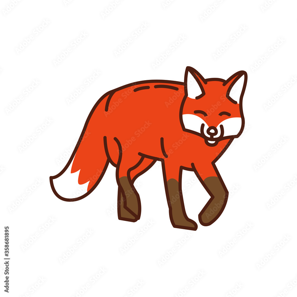 Fototapeta premium Simple and Modern Fox logo or icon sign template design for versatile business and company