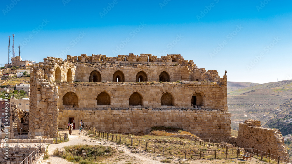 It's Part of the Kerak Castle, a large crusader castle in Kerak (Al Karak) in Jordan.