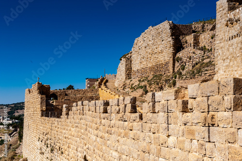 It's Ruins of the Kerak Castle, a large crusader castle in Kerak (Al Karak) in Jordan. © Anton Ivanov Photo