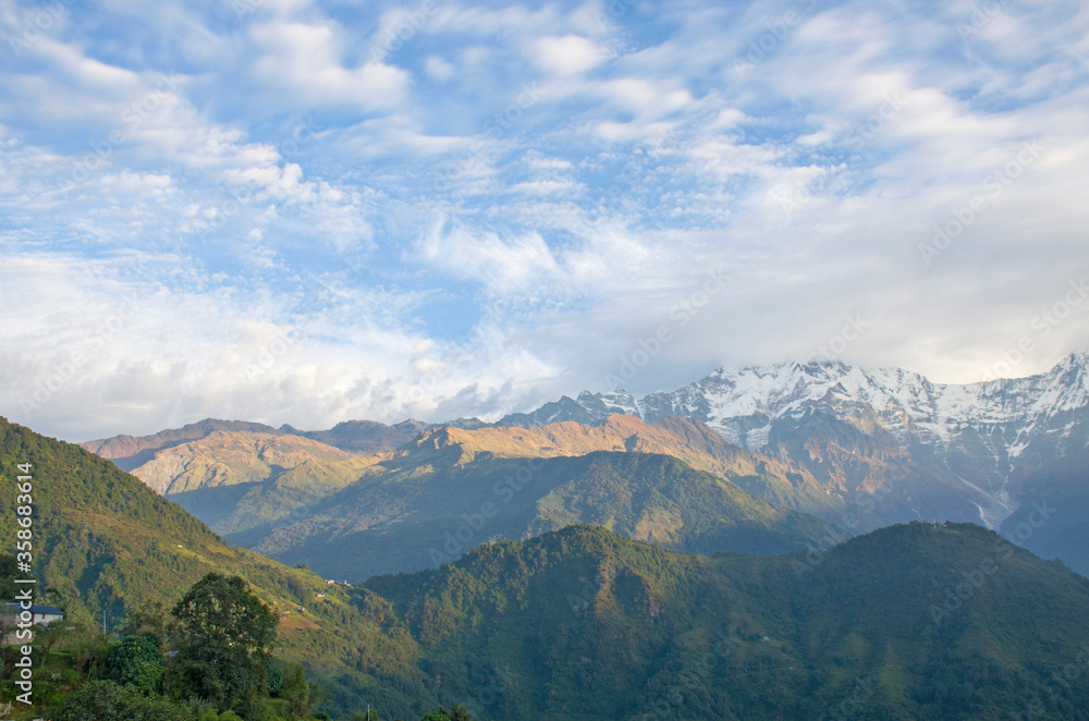 Fototapeta premium Peaks of mountains Nepal landscape Himalayas 