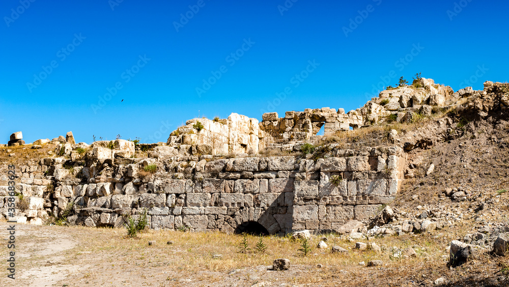 It's Ruins of the ancient city of Gadara, modern Jordan