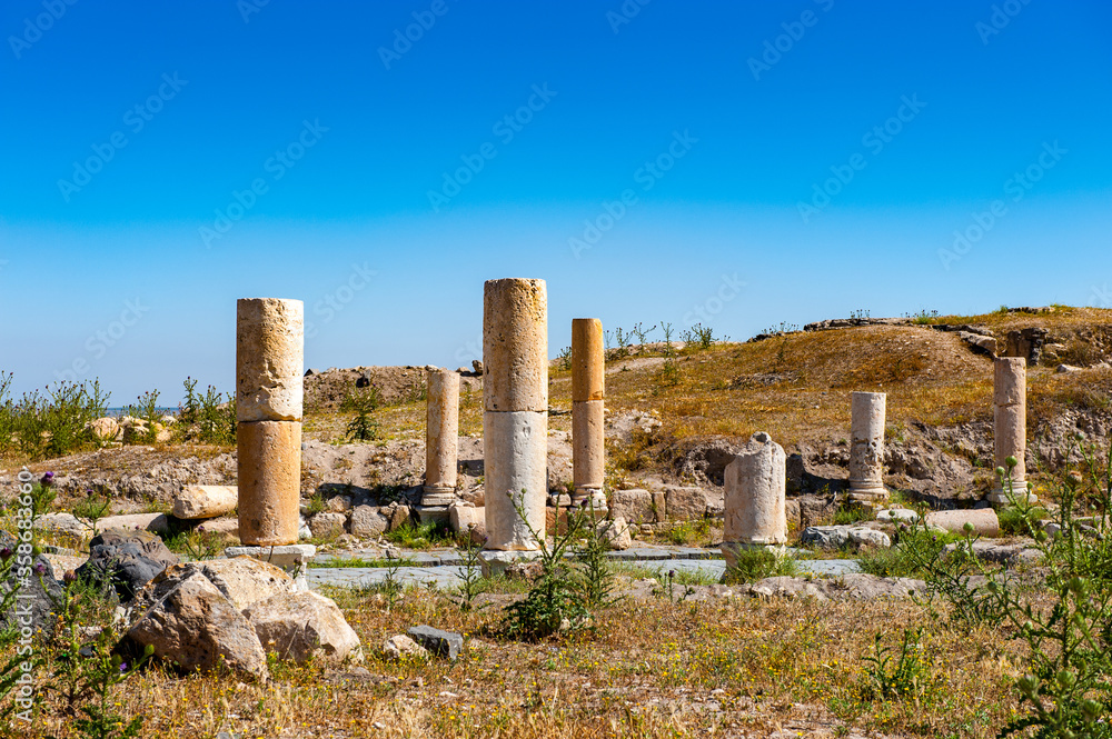 It's Ruins of the ancient city of Gadara, modern Jordan