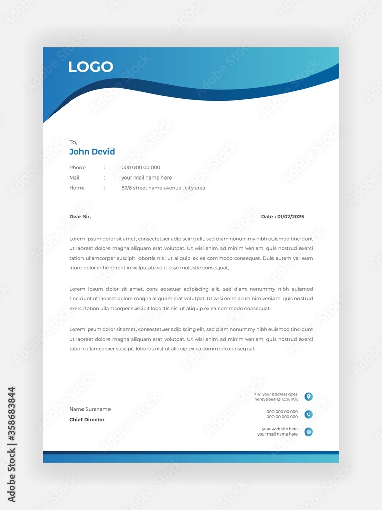 Creative Style Business Letterhead Design For Your Business Vector Creative Style Business Letterhead Design For Your Business Vector