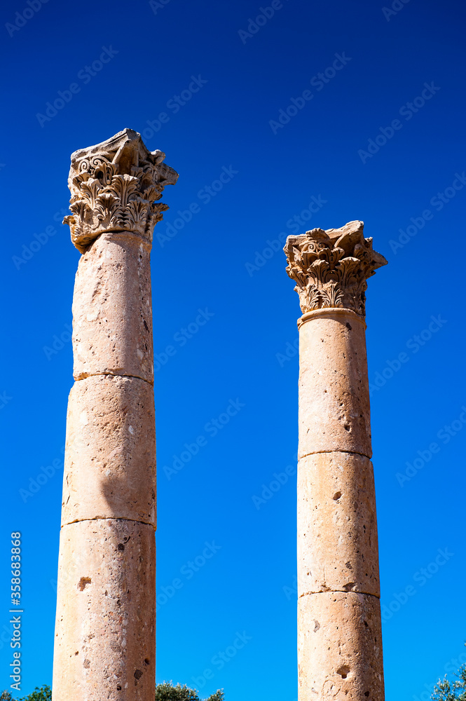 It's Colums of the ancient city of Gadara, modern Jordan