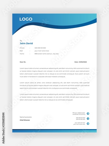 Creative Style Business Letterhead Design For Your Business Vector