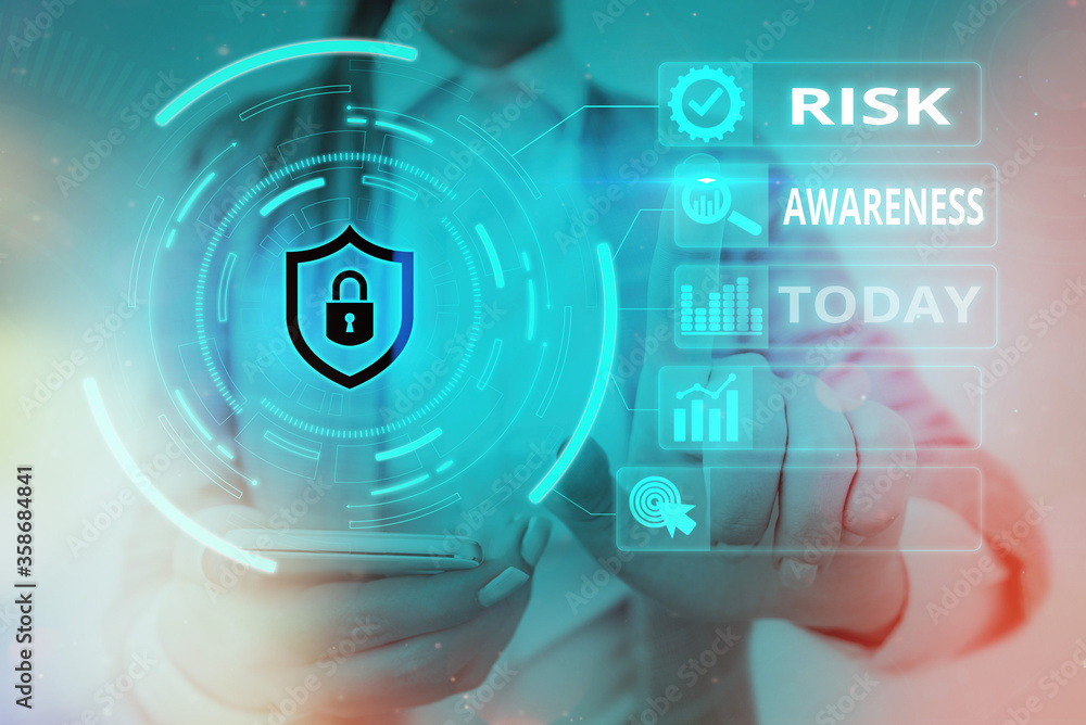 Current Risk Text Word writing text Risk Awareness. Business photo showcasing recognizing ...