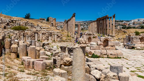 It's Columns in the Ancient Roman city of Gerasa, modern Jerash, Jordan