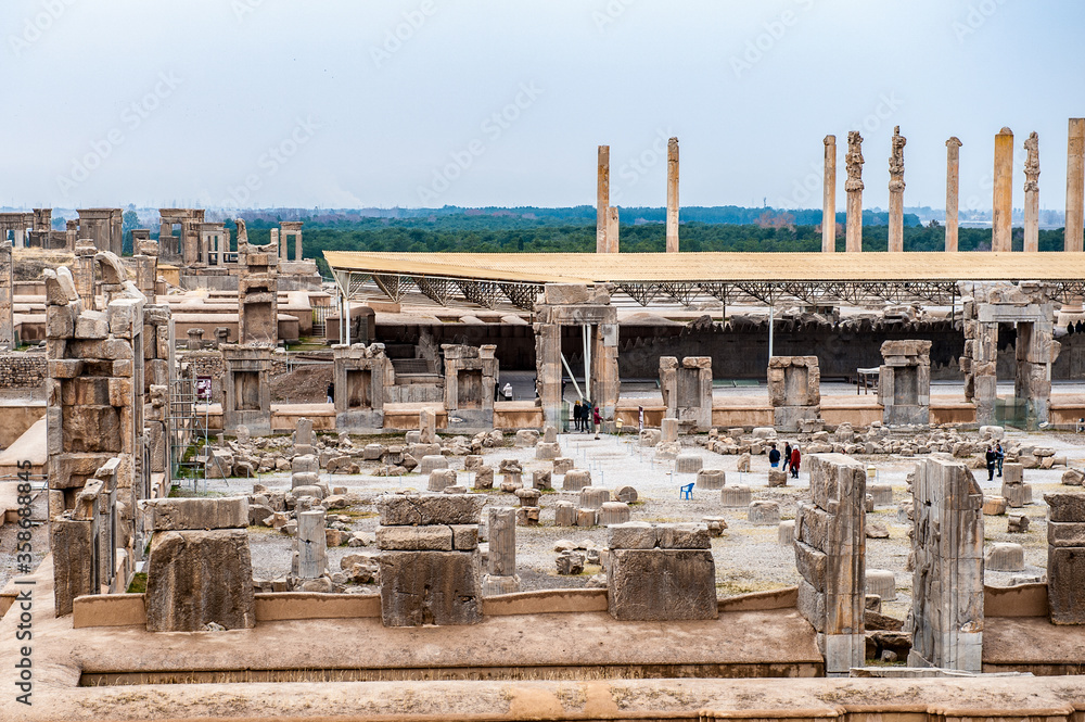 It's Panorama of the ancient city of Persepolis, Iran. UNESCO World heritage site