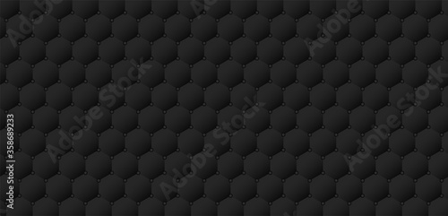 Black hexagon pattern background. Vector illustration. © Happy-Lucky