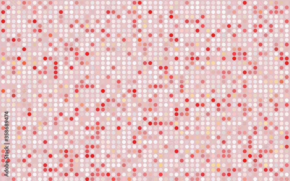 Light Purple vector pattern with colored spheres. Geometric sample of repeating circles on white background in halftone style.