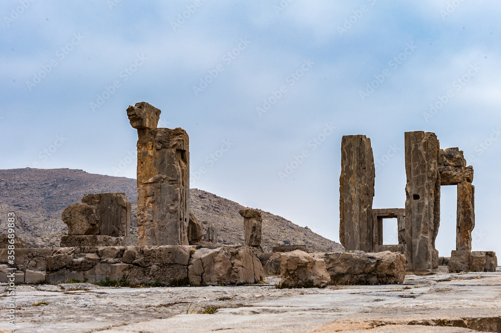 It's Ancient city of Persepolis, Iran. Apadana of Xerxes. UNESCO World heritage site